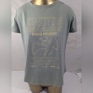 Led Zeppelin Light Green Tshirt With Gold Graphics Size Small